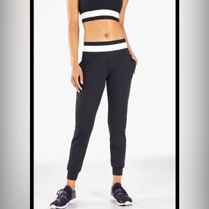 Fabletics Venetia Stacked Waistband Jogger medium black white